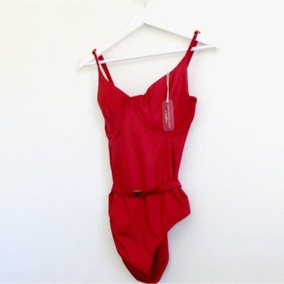 NEW! Kenny Flowers The Cali Underwire One Piece Swimsuit Red SZ L, DD Cup - Picture 8 of 11